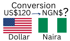 120 US Dollars to Nigerian Naira. How much is 120 US Dollars in Naira?