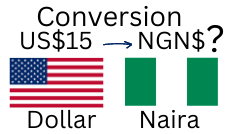 15 US Dollars to Nigerian Naira. How much is 15 US Dollars in Naira?