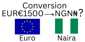 1500 Euros to Nigerian Naira. How much is 1500 Euros in Naira?