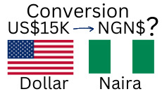 15000 US Dollars to Nigerian Naira. How much is 15K US Dollars in Naira?