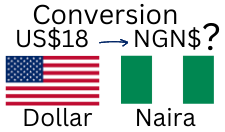 18 US Dollars to Nigerian Naira. How much is 18 US Dollars in Naira?