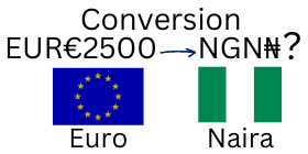 2500 Euros to Nigerian Naira. How much is 2500 Euros in Naira?