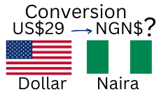 29 US Dollars to Nigerian Naira. How much is 29 US Dollars in Naira?