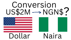 2M US Dollars to Nigerian Naira. How much is 2M US Dollars in Naira?