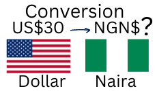 30 US Dollars to Nigerian Naira. How much is 30 US Dollars in Naira?