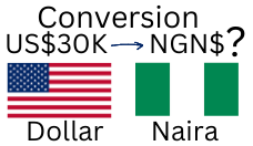 30000 US Dollars to Nigerian Naira. How much is 30k US Dollars in Naira?