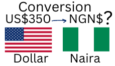 350 US Dollars to Nigerian Naira. How much is 350 US Dollars in Naira?