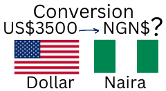 3500 US Dollars to Nigerian Naira. How much is 3500 US Dollars in Naira?