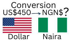 450 US Dollars to Nigerian Naira. How much is 450 US Dollars in Naira?