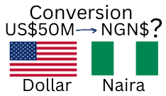 50 Million US Dollars to Nigerian Naira. How much is 50 Million US Dollars in Naira?