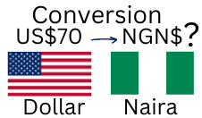 70 US Dollars to Nigerian Naira. How much is 70 US Dollars in Naira?