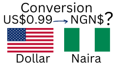 0.99 US Dollars to Nigerian Naira. How much is 0.99 US Dollars in Naira?