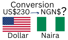 230 US Dollars to Nigerian Naira. How much is 230 US Dollars in Naira?