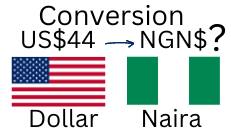 44 US Dollars to Nigerian Naira. How much is 44 US Dollars in Naira?