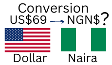 69 US Dollars to Nigerian Naira. How much is 69 US Dollars in Naira?