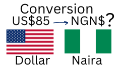 85 US Dollars to Nigerian Naira. How much is 85 US Dollars in Naira?